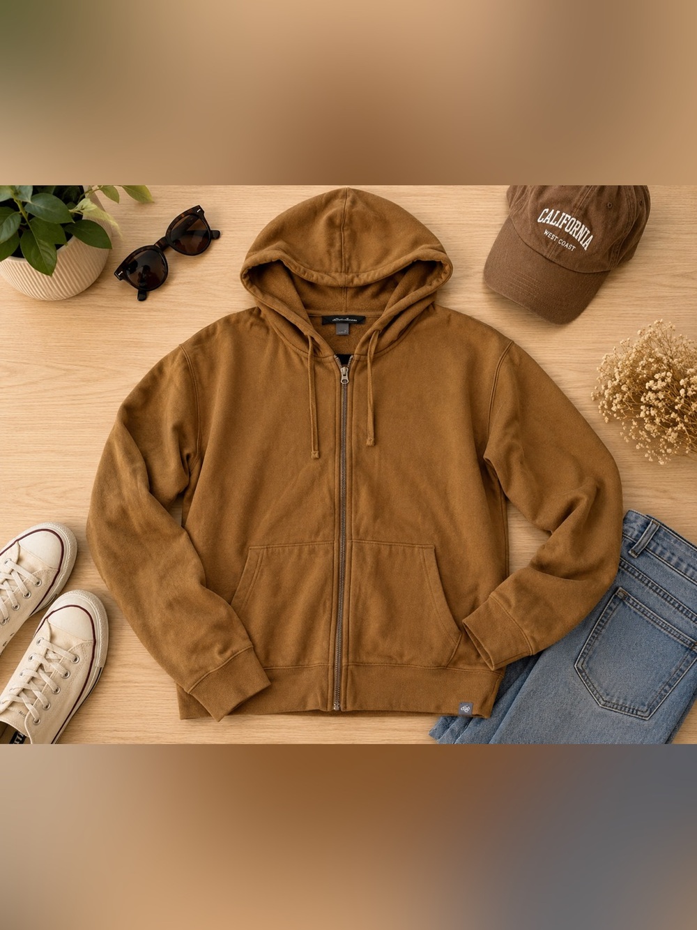 Eddie Bauer Brown Zip Hoodie